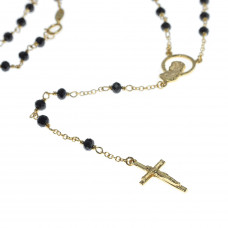 Rosary type necklace made of 14 carat yellow gold
