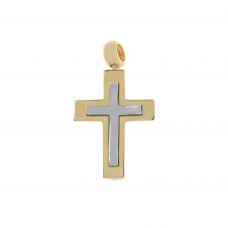 Cross 14 carats two-tone gold double sided