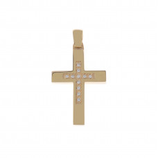 Cross 14 carats yellow gold double sided