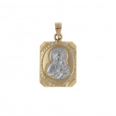 Constantine amulet 9 carat two-tone gold double sided