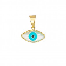Pendant eye  with pearl 9 carat yellow gold