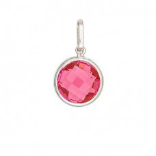 Pendant with pink stone - 9 carats white gold