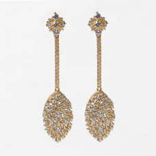 Glided earrings with stones - 925 silver