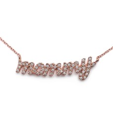 Necklace with stones - 14 carats pink gold