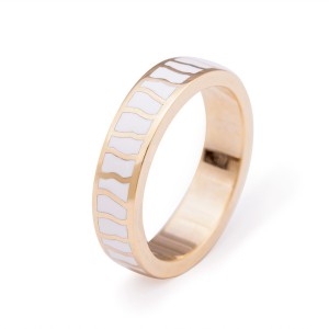 Enamel wedding ring - 14 carats gold