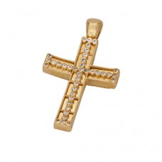 Cross with two views - 14 carats gold