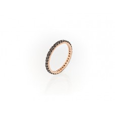 Ring pink gold with black diamonds