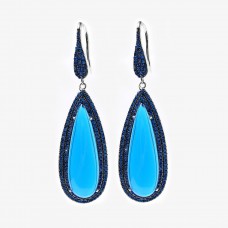 925 silver earrings with blue stones