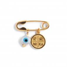 Nail with constantine and "evil eye" - 9 carats yellow gold