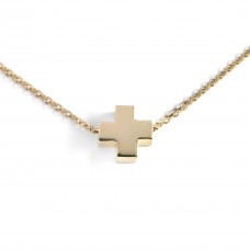 Necklace with cross - 9 carat yellow gold