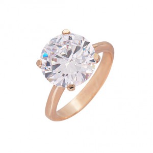 Solitaire ring - 14 carats pink gold