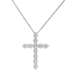 Σταυρός 18 καράτια λευκού χρυσού με μπριγιάν 4,40ct